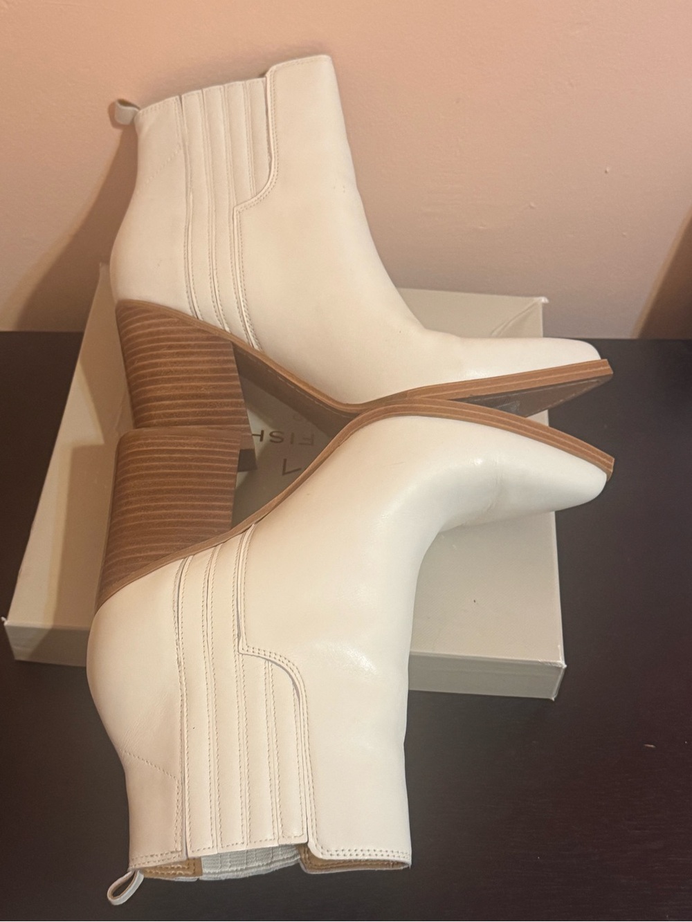 Marc Fisher White Pointed Chelsea Ankle Boots - Picture 4 of 4